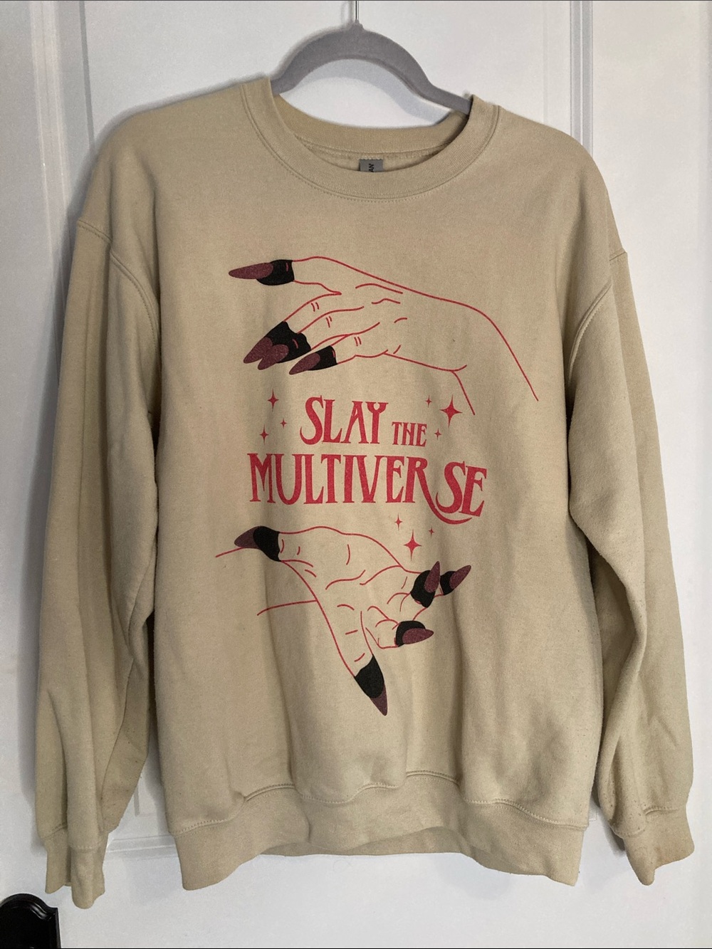 Marvel Beige Crewneck Sweatshirt with Red Graphic